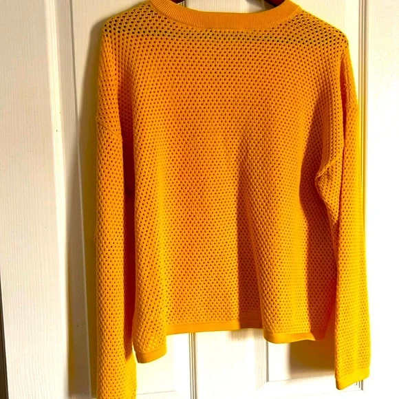 Michael Kors Yellow Crew Neck Sweater with Textured Knit - Picture 2 of 11